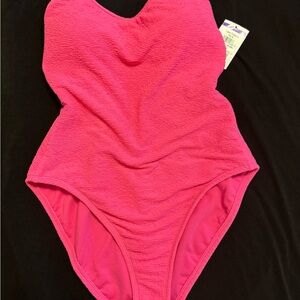 Vibrant Pink Textured Swimsuit